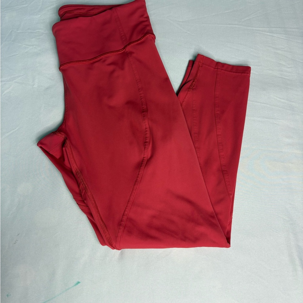 Red High-Waist Active Leggings